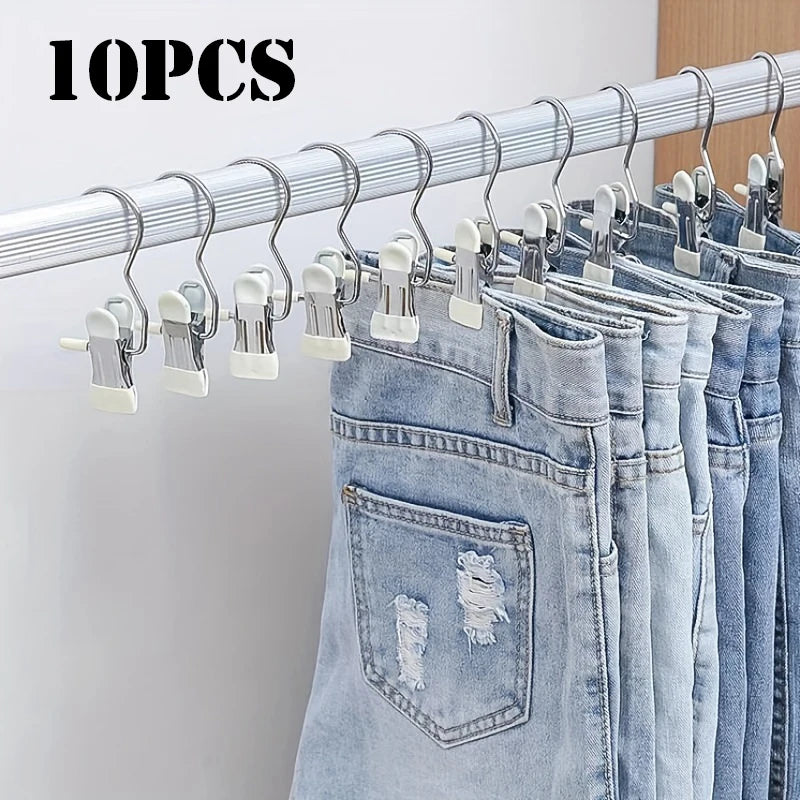 Clips Organizadores com Gancho 2 em 1 em Aço Inox