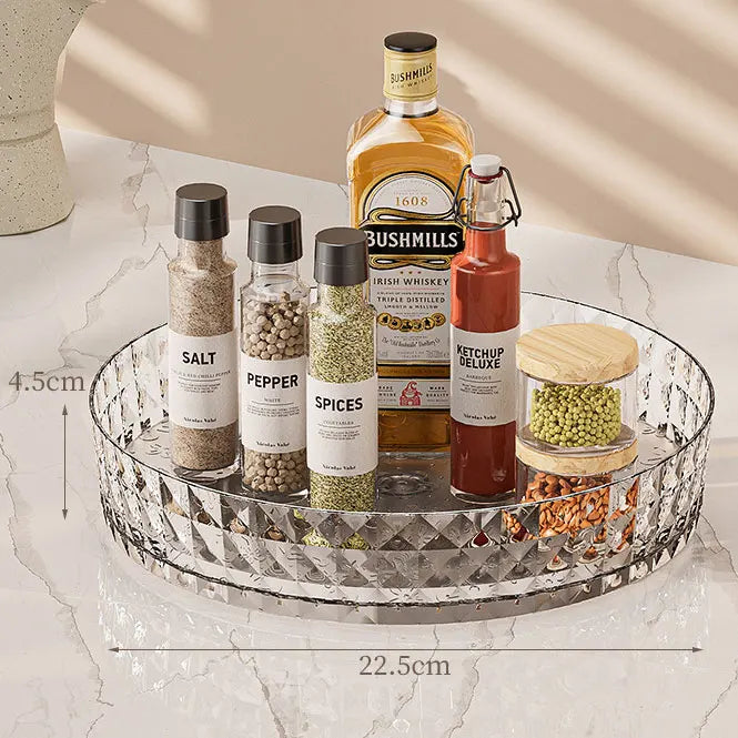 Bandeja Giratória 360º Crystal - A Elegância que Organiza sua Vida