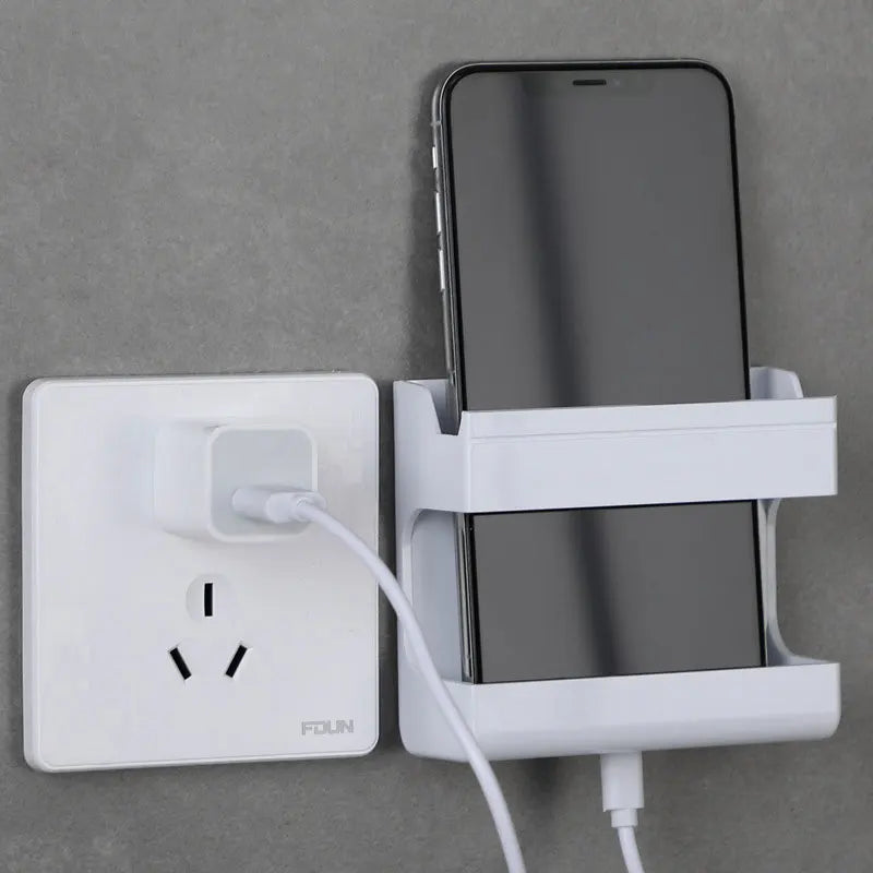 Suporte de Parede Elegance: Organize Controles e Celulares Sem Furos