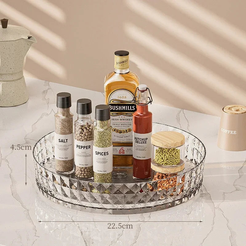 Bandeja Giratória 360º Crystal - A Elegância que Organiza sua Vida