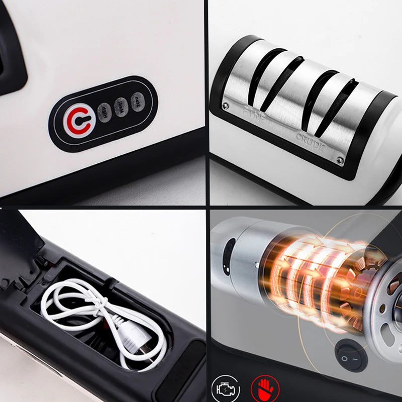 Afiador de Facas Elétrico USB Recarregável - Automático e Ajustável