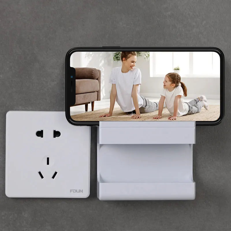 Suporte de Parede Elegance: Organize Controles e Celulares Sem Furos