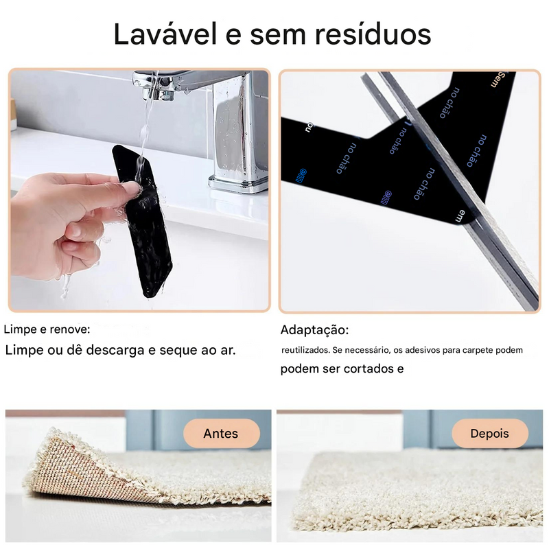 Fixadores Adesivos Antiderrapantes para Tapetes e Sofás