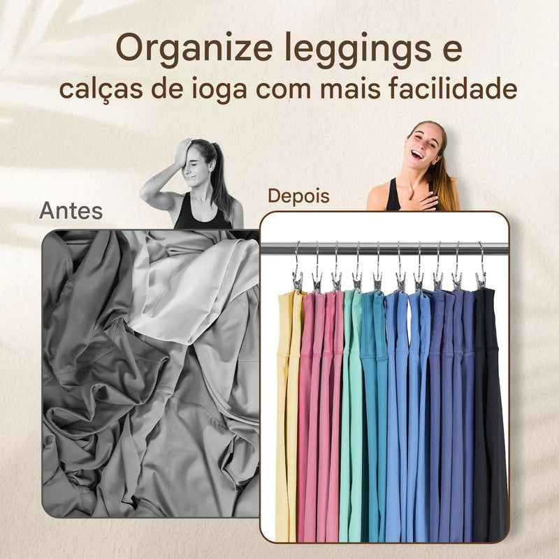 Clips Organizadores com Gancho 2 em 1 em Aço Inox