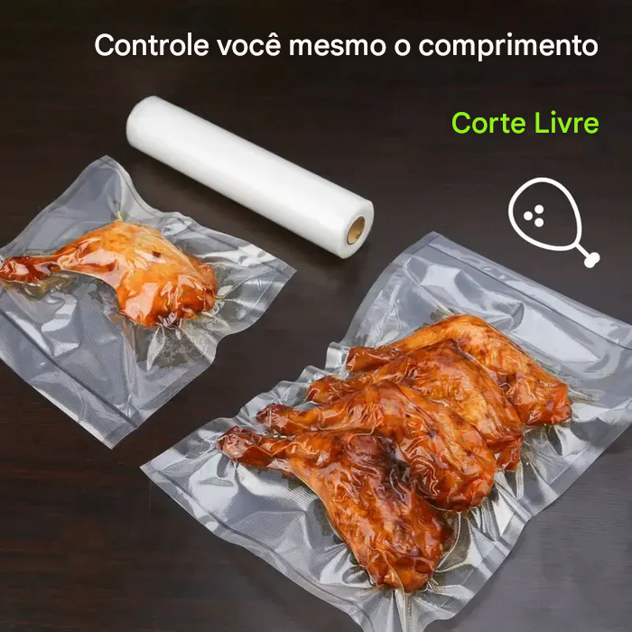 Rolo de Embalagem a Vácuo - Conserve Alimentos por Mais Tempo