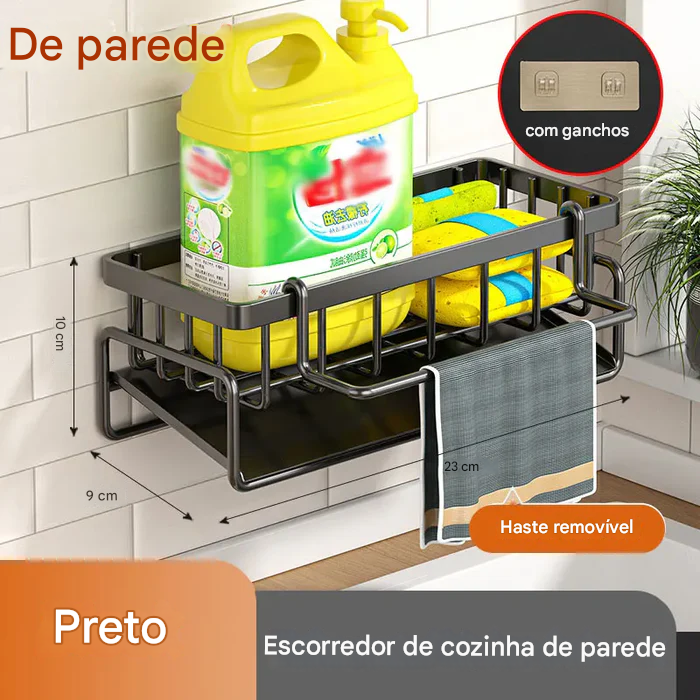 Organizador de Pia Telescópico InoxClean - Bancada Seca e Organizada