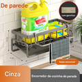 Organizador de Pia Telescópico InoxClean - Bancada Seca e Organizada