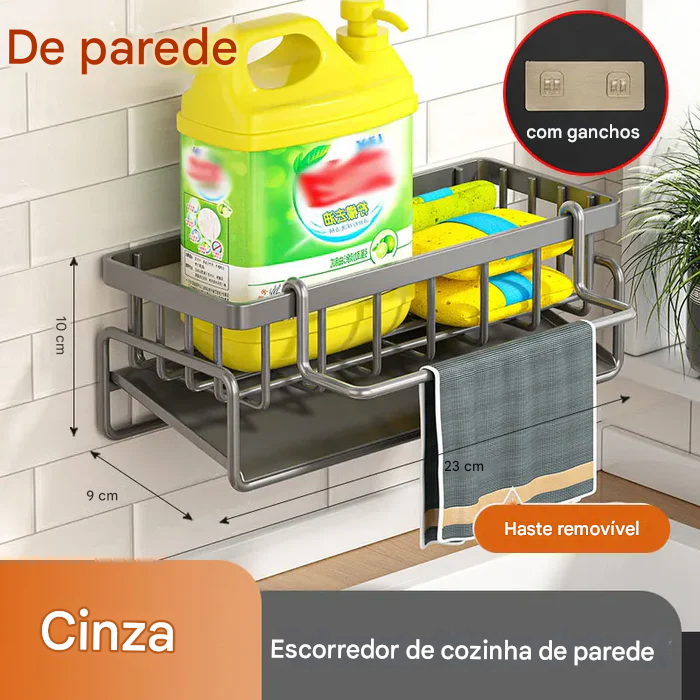 Organizador de Pia Telescópico InoxClean - Bancada Seca e Organizada