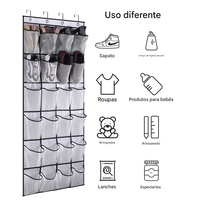 Sapateira Vertical Vision: 24 Bolsos Para o Fim da Bagunça