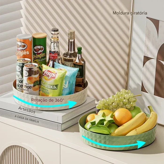 Bandeja Giratória 360º Crystal - A Elegância que Organiza sua Vida